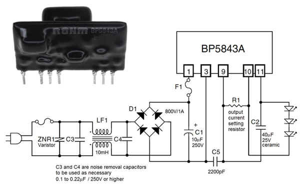 ROHM’s BP5843A driver module Treibermodul BP5843A von ROHM